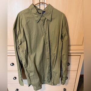 GAP Khaki Stretch Button-Up Shirt, XXL